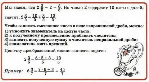 Неправильные дроби в смешанное число примеры