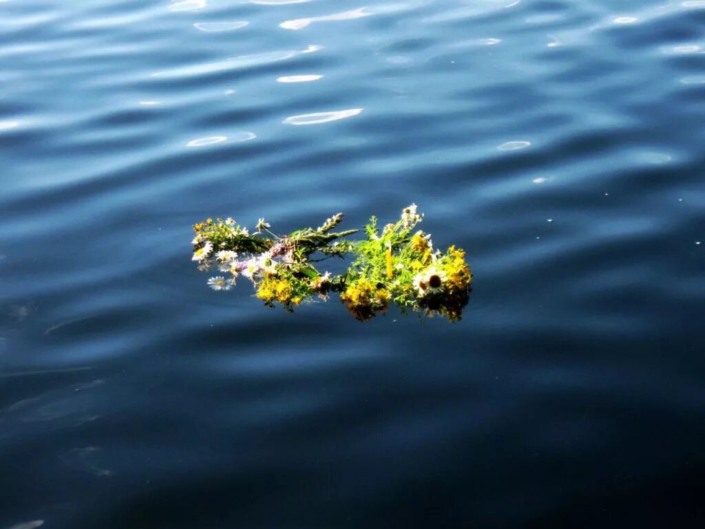 Венок на ивана купала эстетика. Ивана купала река. Венок на воде. Цветы плывут по реке. Венок на воде.