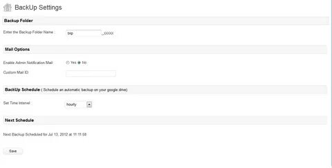 Backup setting