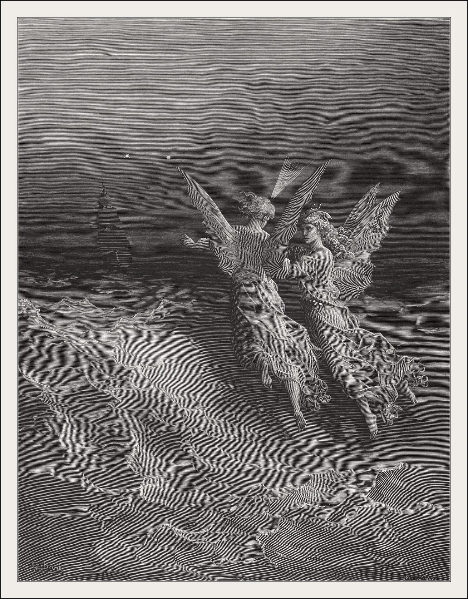 Ancient mariner. Густафд допре. Гюстав Доре (1832 — 1883). Гюстав Доре ангелы. Гюстав Доре Гравюры.