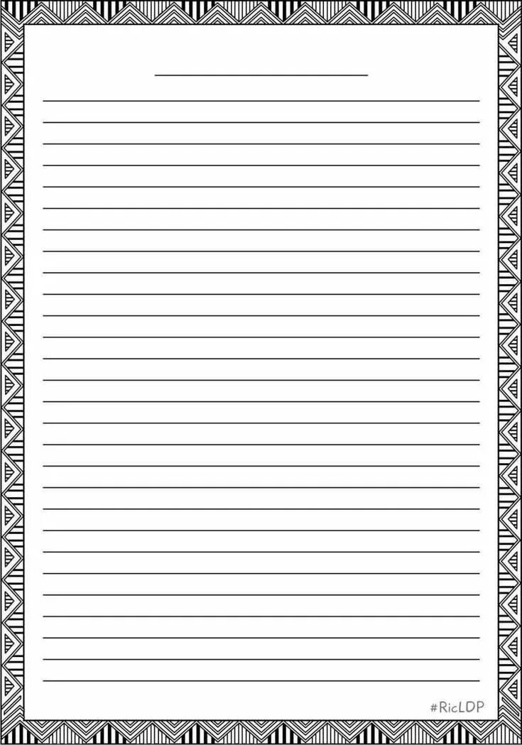 Pin en hojas decoradas Papel de escribir imprimible, Papel para escribir, Modelo