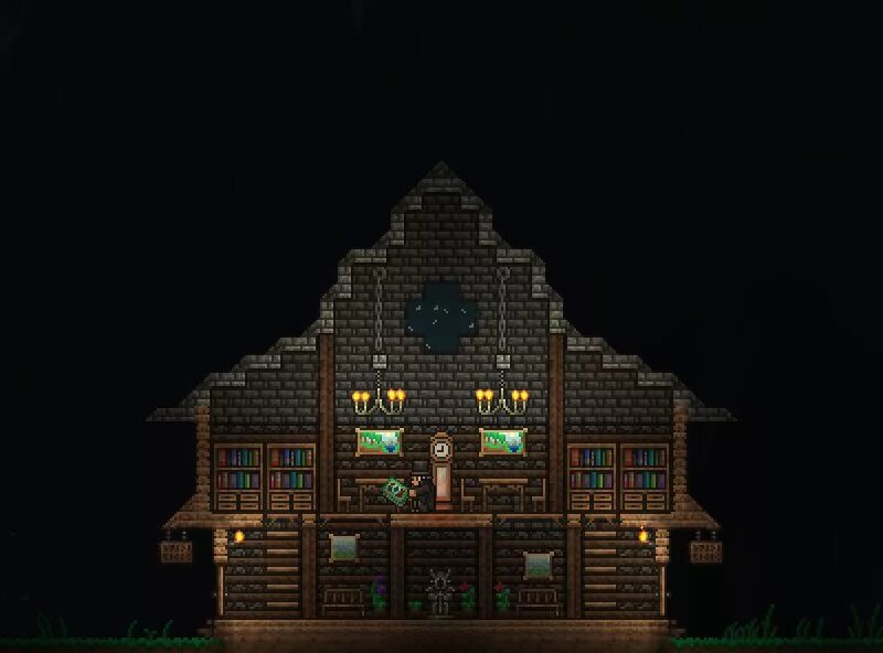 Alchemist terraria. Террария библиотека. Дом алхимика террария. Небольшой домик террария. Красивый дом в террарии из камня.