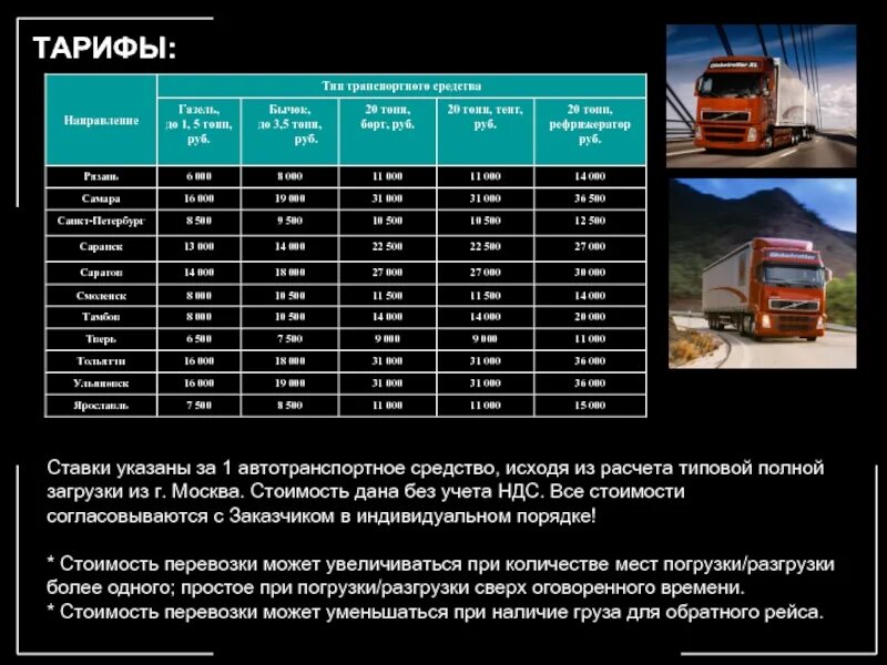 Сколько стоит перевозка 20 тонн