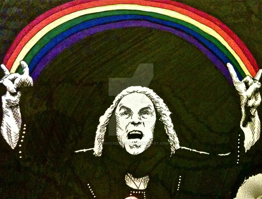 Dark dio. Радуга дио. Ronnie James Dio Rainbow. Dio Rainbow in the Dark. Брутальная Радуга.