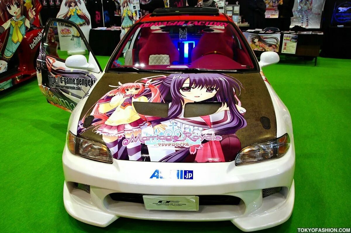 Nissan 180sx Itasha. Ford Mustang Itasha. Nissan Cube Itasha. Honda Civic Itasha. Tokyo car