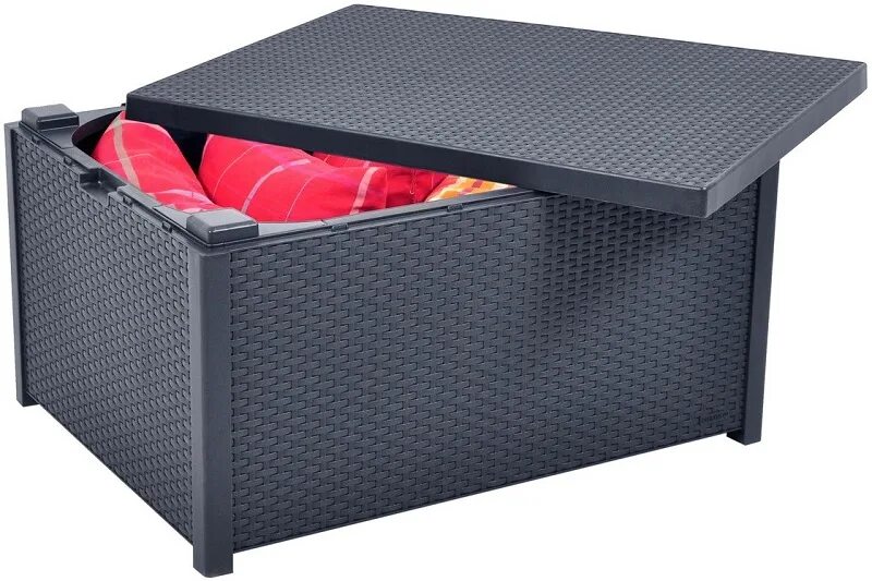 Storage table. Стол-сундук арика (arica storage table), графит. стол arica storage table. сундук садовый keter samoa 270 л ratan box. стол сундук arica storage table.
