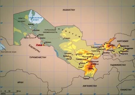 Туранская низменность на карте