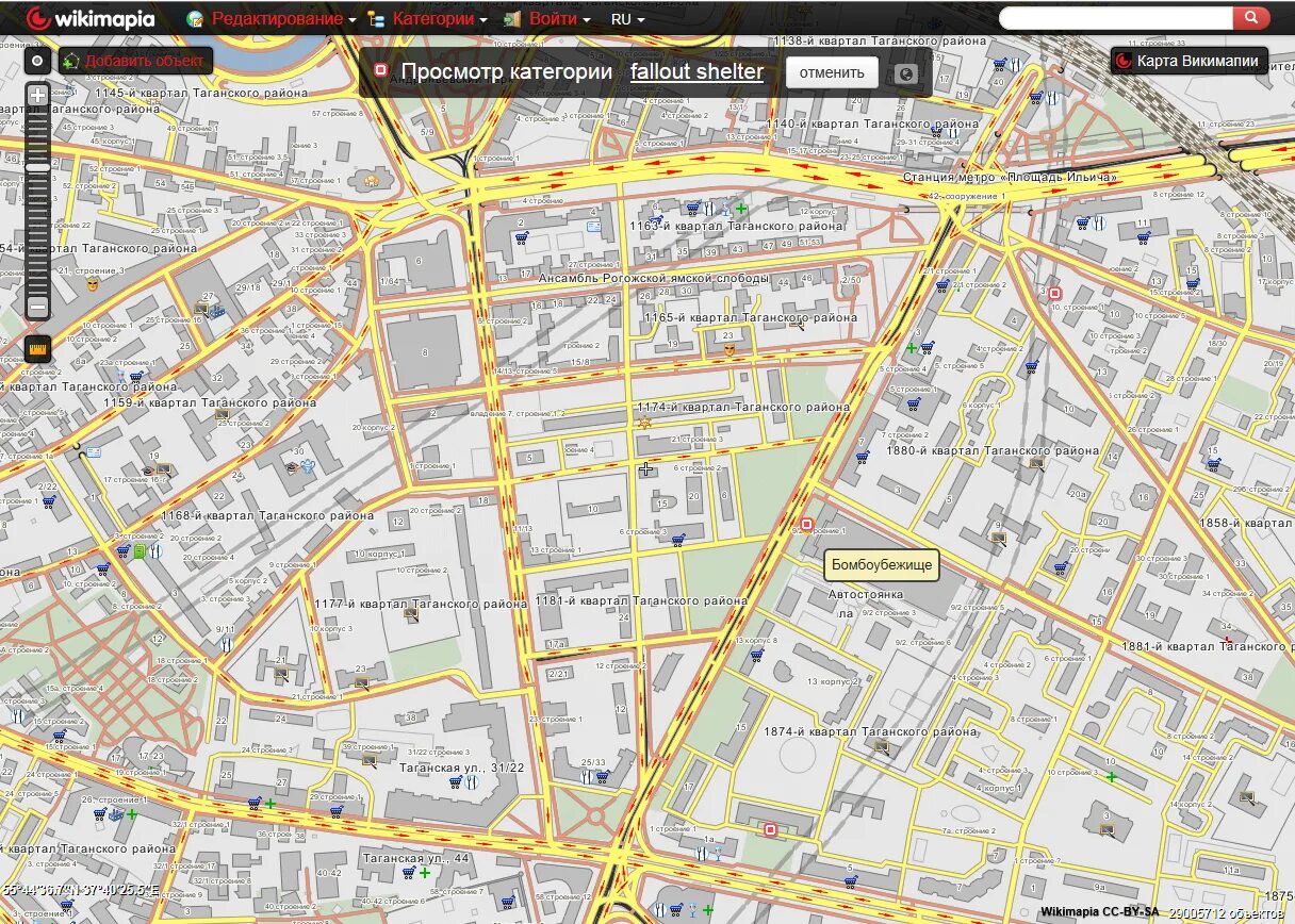 Таган карта. Бомбоубежище в Москве на карте.