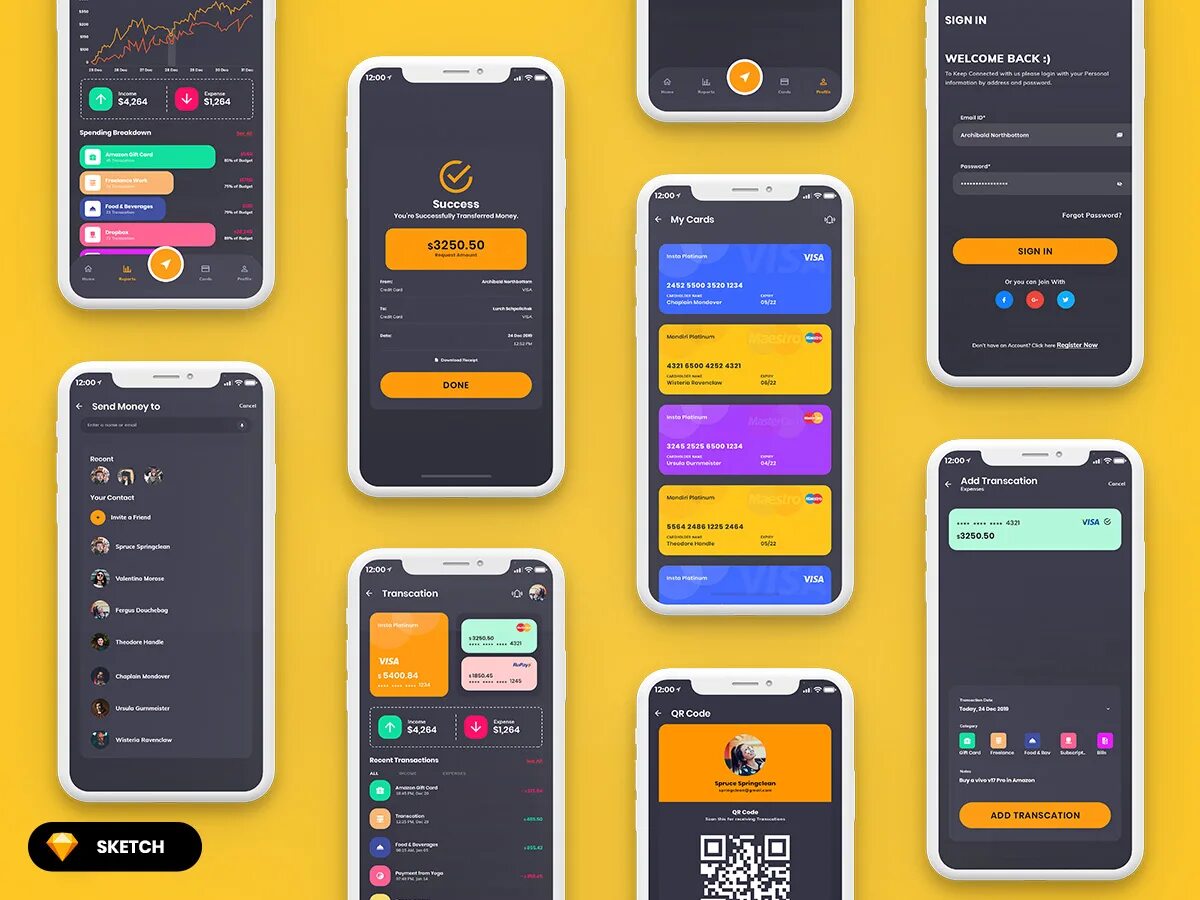 Приложения posting. UI Kit для мобильного приложения. Шаблон мобильного приложения. Графические шаблоны app. Комплект Dark UI Kit.