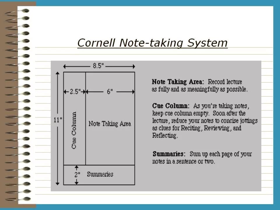 System note. Cornell note taking system. cornell notes system. заметки корнелла. cornell method of note taking.