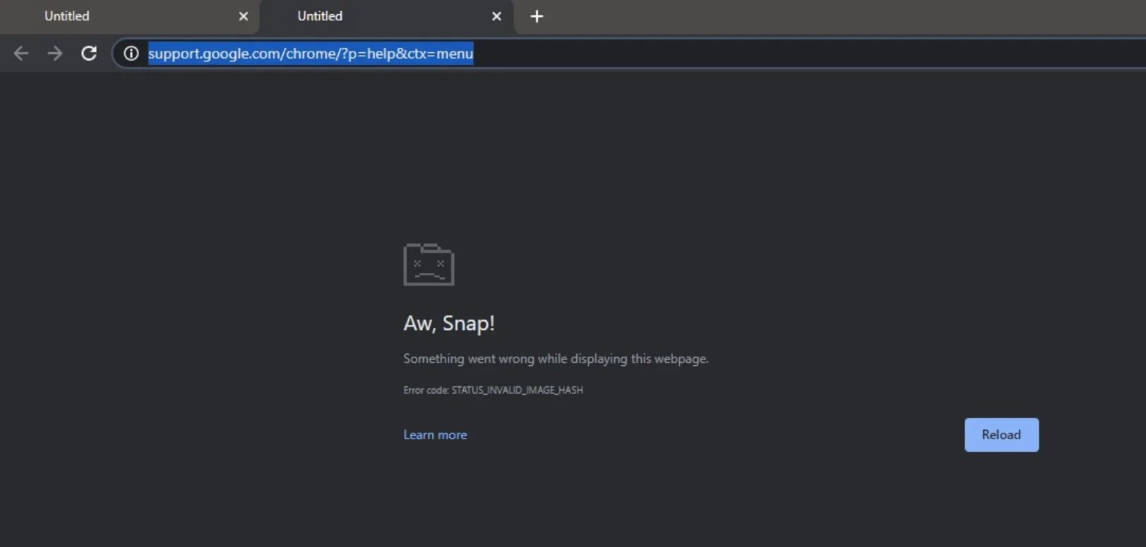 Status invalid image hash. Google chrome code. status_access_violation chrome. result_code_missing_data ошибка хром.