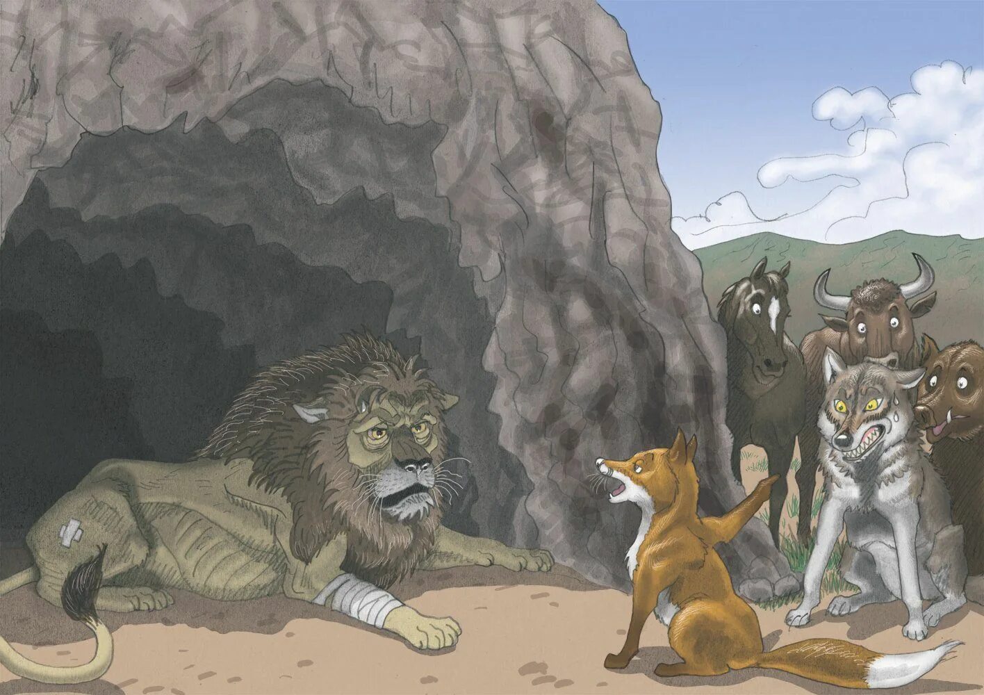 Лев и волк. Эзоп &quot;fables&quot;. aesop s fables fox fable. волк и лев. лев и волчонок.