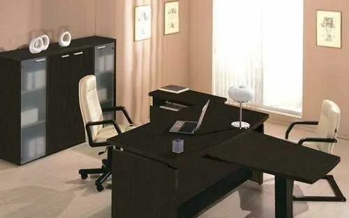 17. Стол руководителя easy director (дуб темный, 2000х900х780 мм). Стол руководителя с тумбой и брифингом. Набор мебели для руководителя лидер. Стол руководителя эталон кэ01.