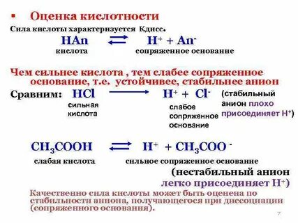 Сила основания определяется