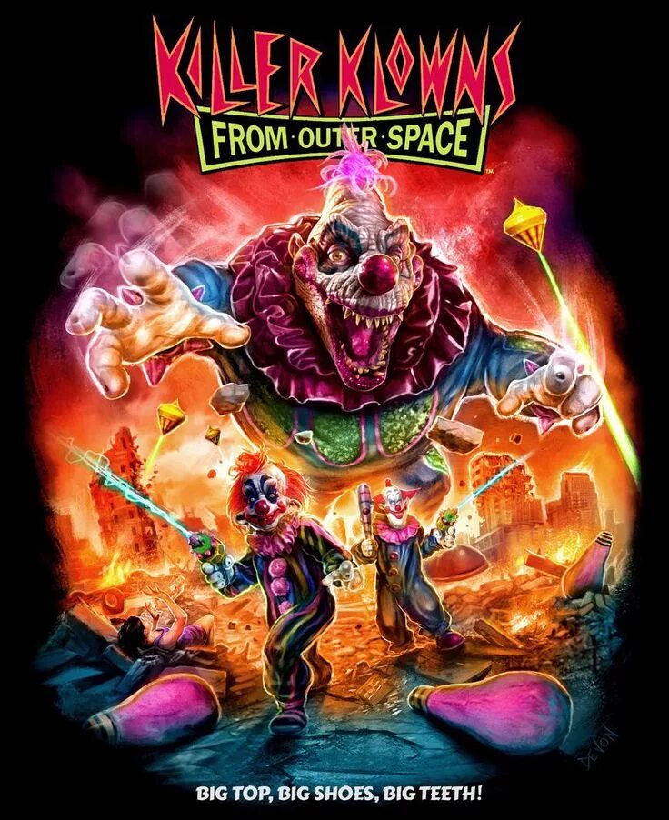 Killer from outer space. Killer Klowns from Outer Space 1988. Killer Klowns from Outer Space poster. Клоуны убийцы из космоса Постер. Killer Klowns from Outer Space.