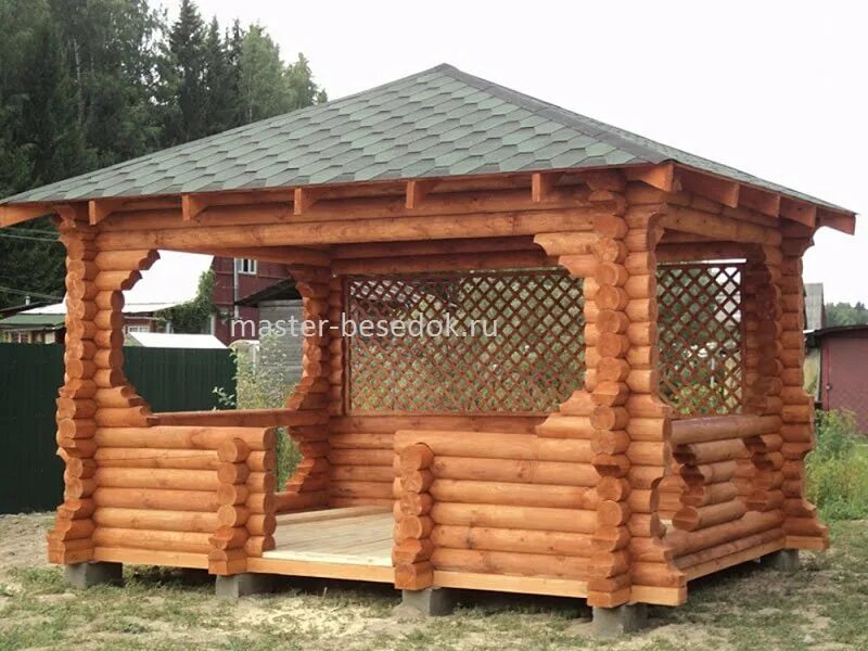 Купить беседку из бревна. Беседка брусовая Gazebos. Беседки из цилиндрованного бревна. Беседка из оцилиндрованного бревна. Беседка из оцилиндрованного бруса.