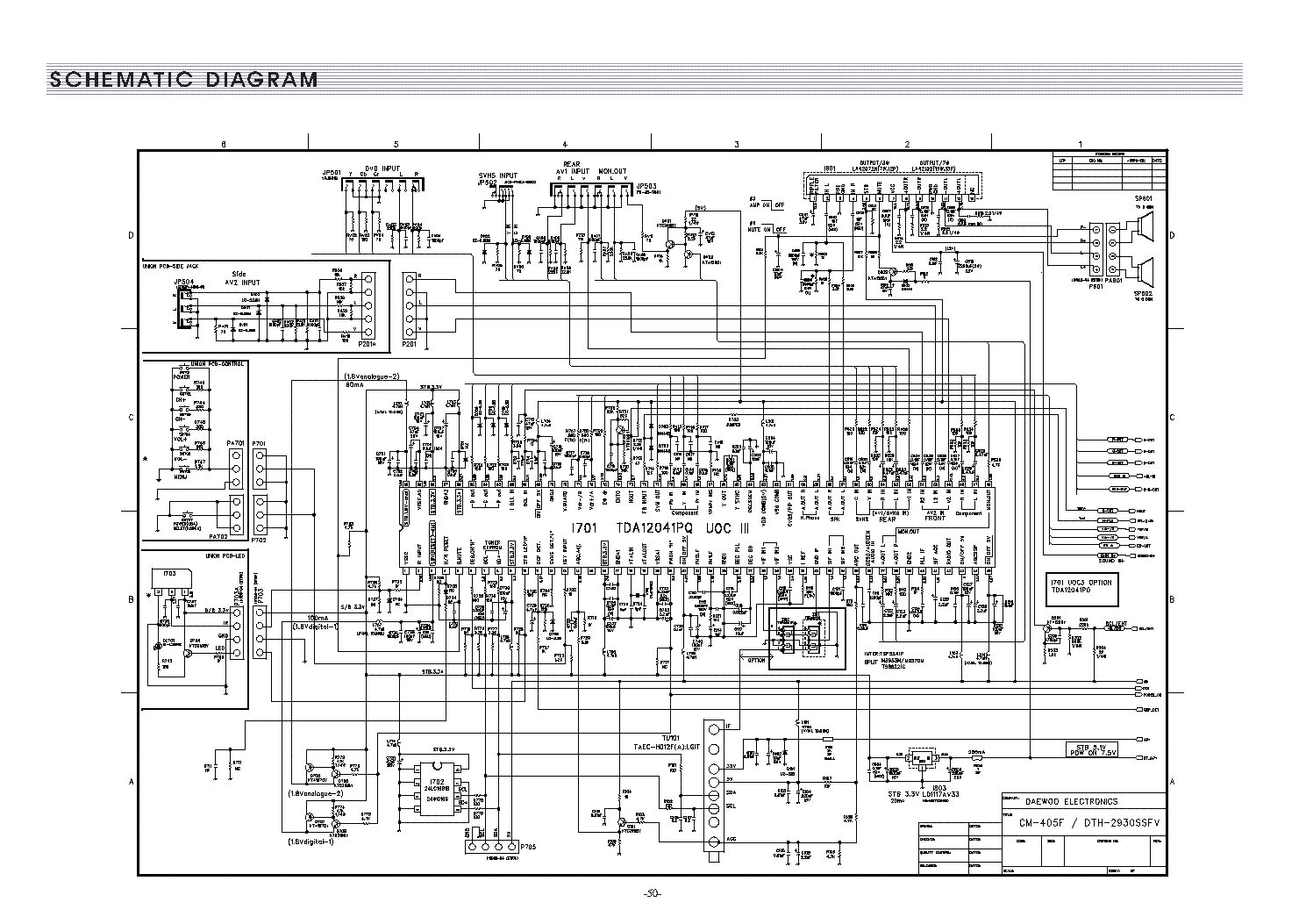 Схема видеоплеера daewoo модель no st160wn DAEWOO DTK-29U3K-100DS CHASSIS CP-850F SCH Service Manual download, schematics,