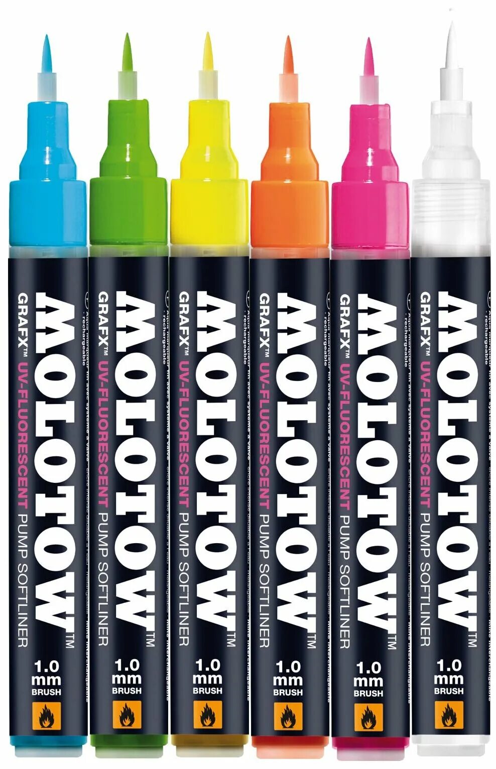 Molotow набор маркеров Grafx UV-Fluorescent Basic Set 1, 6 шт.. Molotow маркеры. Теговый маркер Молотов. Маркеры для теггинга Молотов. Купить маркер для тегов