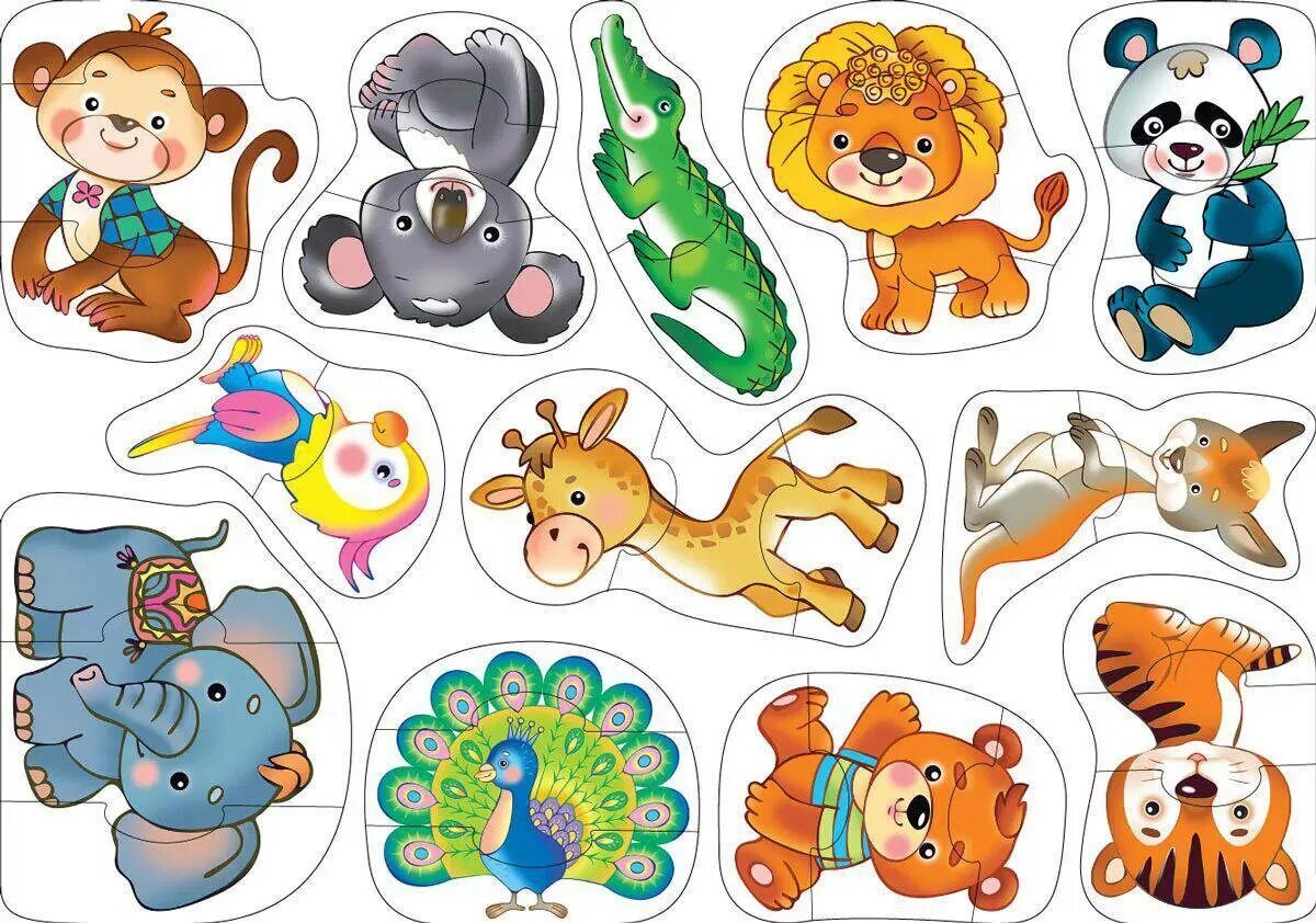 Звери игра детям. Набор пазлов Дрофа-Медиа веселый зоопарк. Для детей. Животные. Рисунки животных для детей. Рисунки животных для детей цветные.