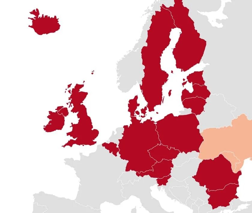 Карта. Страны которые закрыли воздушное пространство для РФ. Евросоюз закрыл воздушное пространство для России. Карта Евросоюза.