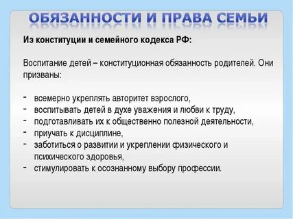 Какие обязанности имел глава семейства