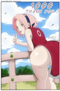 sakura haruno, naruto, naruto (series), colored, edit, edited, bare ass, bi...