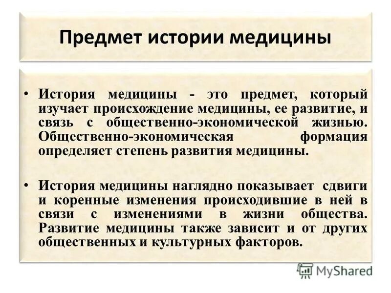 история медицины как предмет преподавания