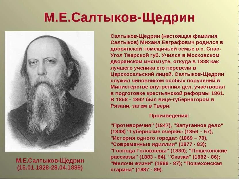 Жизни и творчестве м е салтыкова. Литературная визитка Салтыкова Щедрина. Салтыков-Щедрин биография. Краткая биография Салтыкова Щедрина.