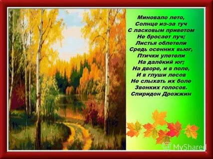 Дрожжин миновало лето