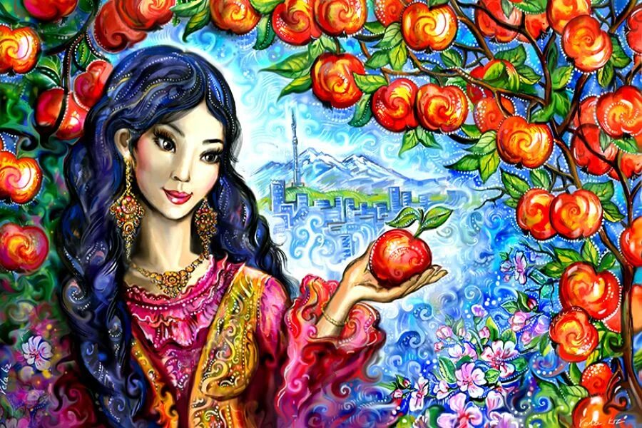 8 наурыз қыздар. Veta казахская художница. Узбекские иллюстрации. Казахская девушка арт. Наурыз иллюстрации.