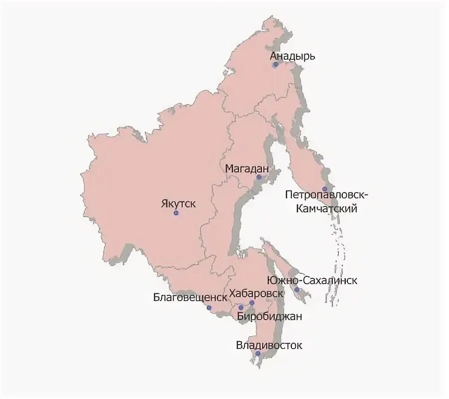 Политическая карта дальнего востока. Карта дальнего Востока с городами. Дальний Восток на карте России с городами. Хабаровск на карте дальнего Востока. Карта регионов дальнего Востока.