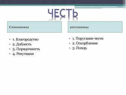 Честь синоним