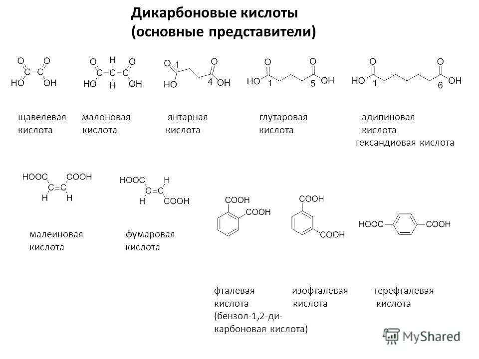 Общее строение кислот. Щавелевая малоновая янтарная. щавелевая янтарная глутаровая кислоты малоновая фумаровая кислота. дикарбоновые кислоты формула. щавелевая кислота систематическое название.