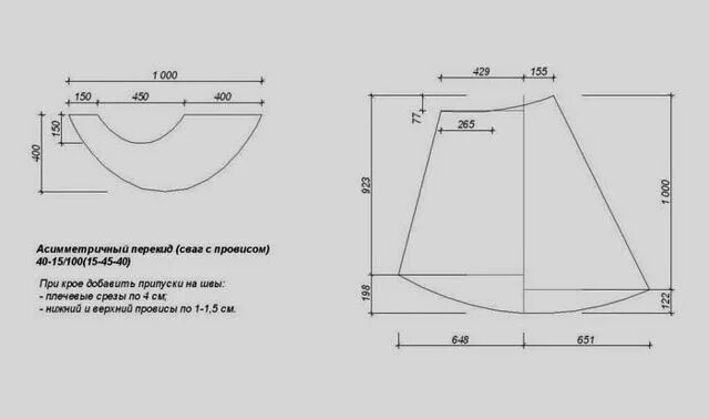 Кофты необычного кроя выкройка. Построение выкройки асимметричного свага. Выкройка юбки с асимметричным воланом. Построение выкройки асимметричного свага с провисом. Платье перекошенный крой выкройка.
