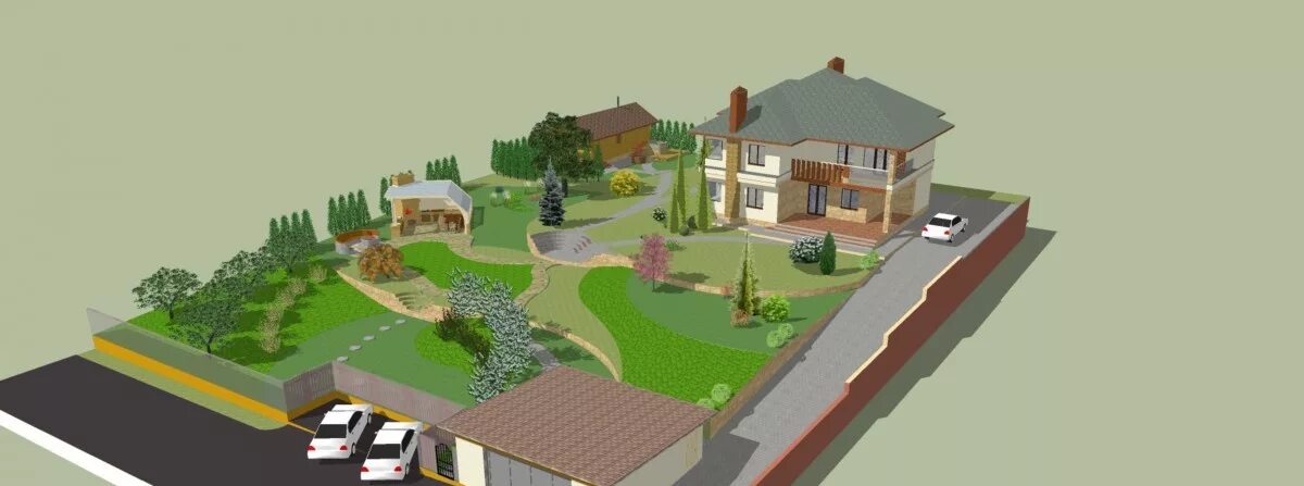 дорога на углу участка. дорога на углу участка.