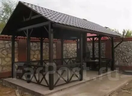 Фото беседок с мангальной зоной из металла