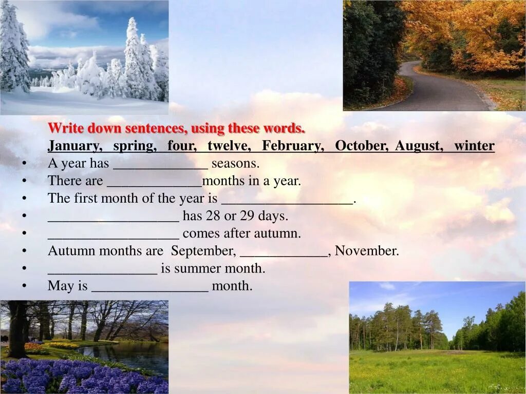 There are four seasons. Тема Seasons and weather. Seasons and weather презентация. Английский язык Seasons. Seasons текст.