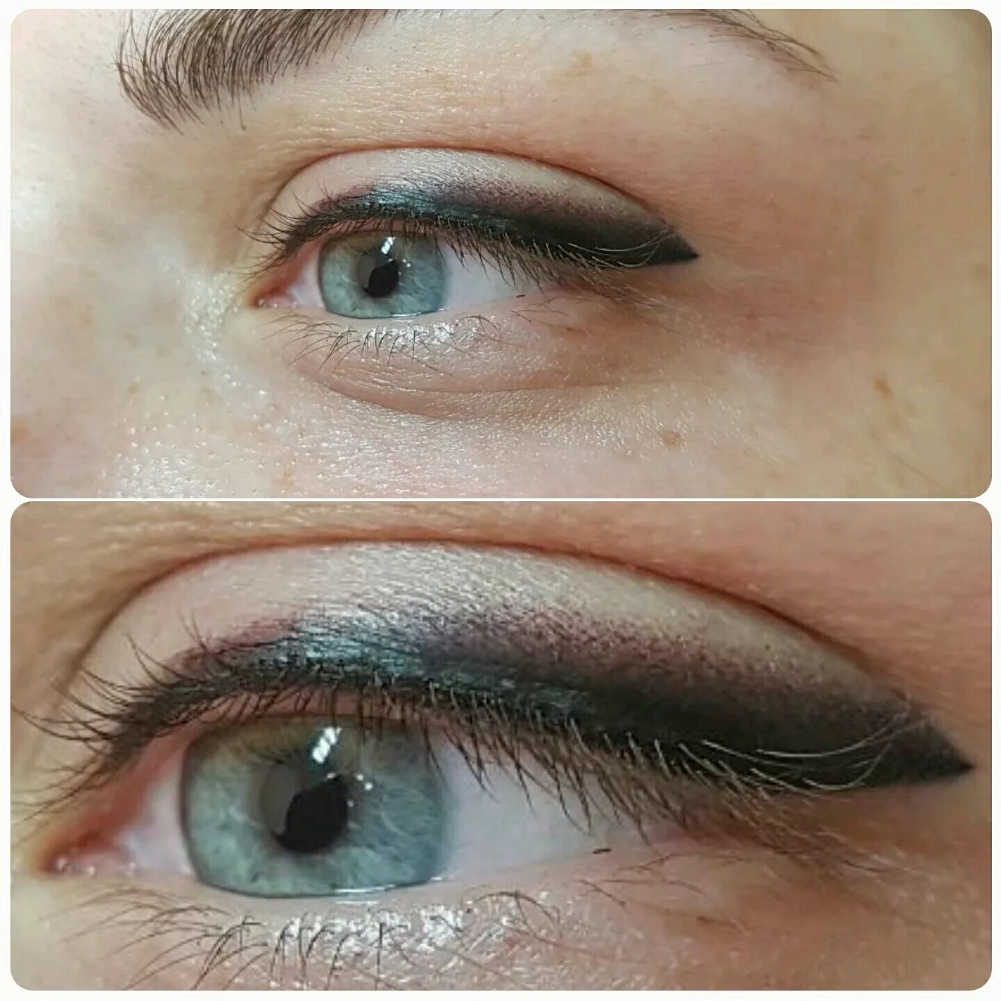 пм межресничка и стрелка. татуаж стрелки на глазах с растушевкой. татуаж верхнего века с растушевкой. татуаж стрелки. перманент стрелки отзывы.