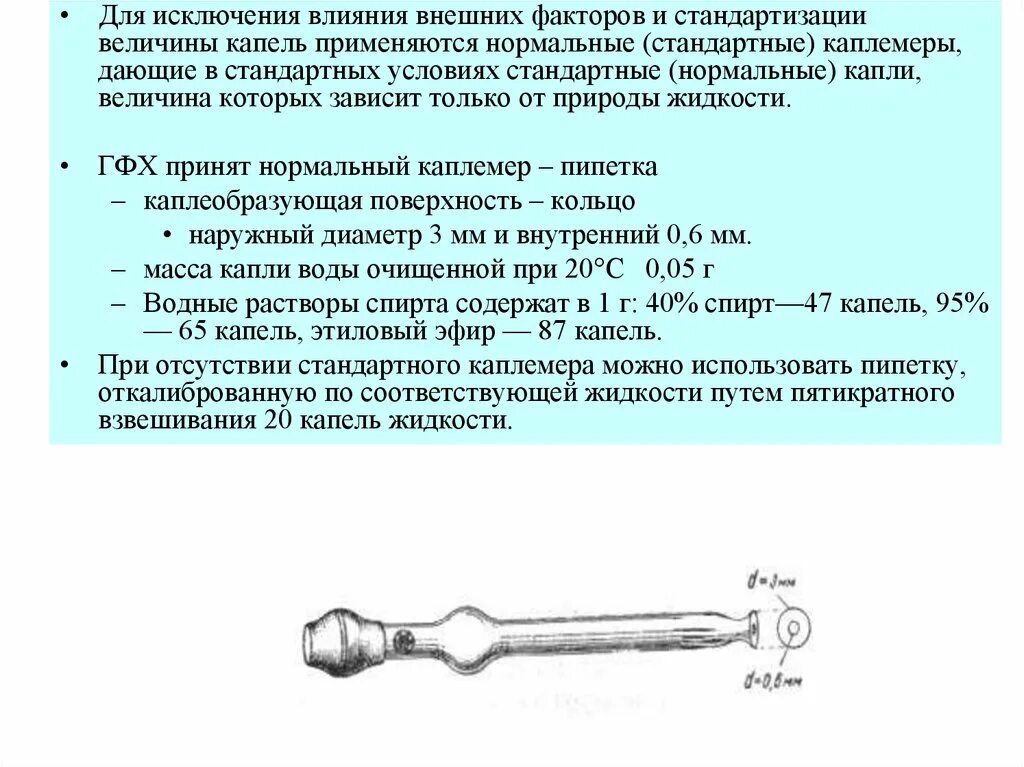 Стандартные капли. Эмпирический каплемер. Нестандартный каплемер. Стандартный каплемер. Стандартный и нестандартный каплемер.