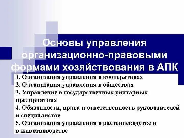 Организация управления промышленностью