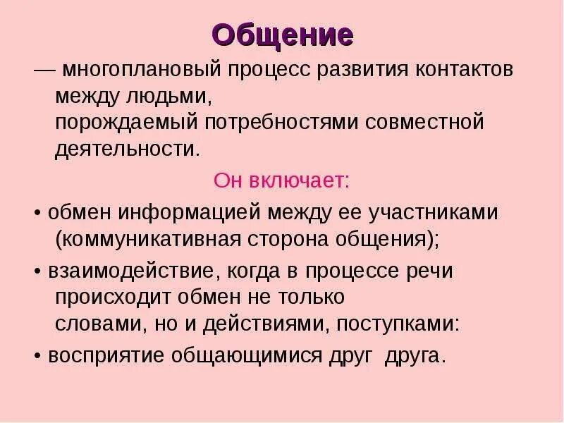 Общение это многоплановый процесс. Общение это процесс между людьми порождаемый. Многоплановый процесс развития контактов между людьми. Общение это сложный многоплановый процесс.