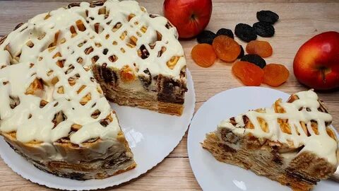 Торт лабиринт с черносливом и курагой