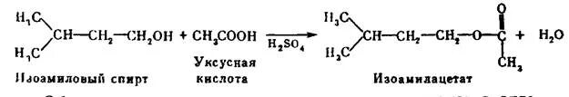 Реакция уксусной кислоты и метилового спирта