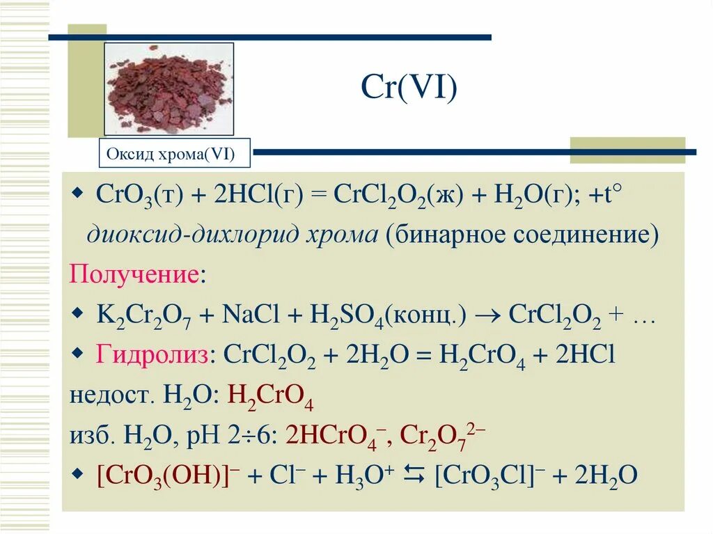 Хром и сероводород