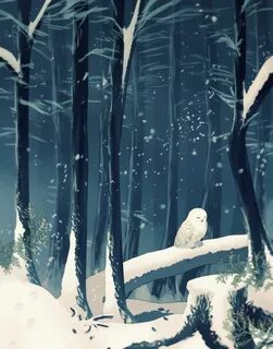 Зимние обои нарисованные