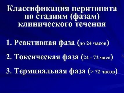 Классификация перитонита