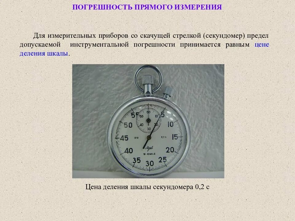 Чему равна погрешность секундомера