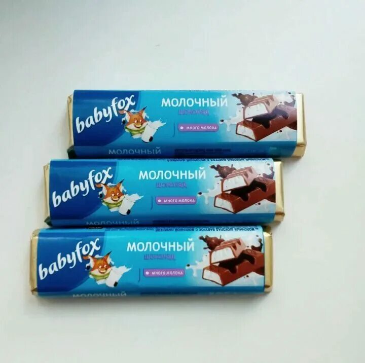 Характеристики Шоколад молочный Babyfox, 20шт, 47гр / шоколадные батончики, подр