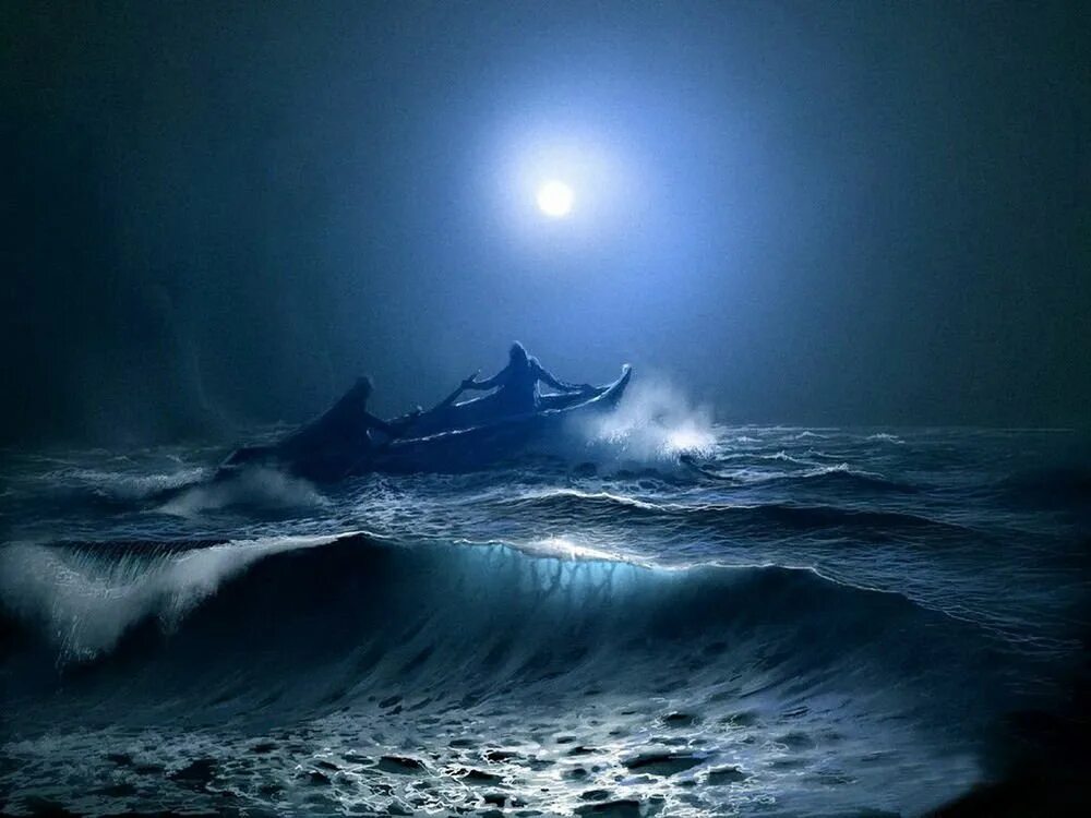Ночное море. Ночь в море. Бушующее море. Ночное море волны.