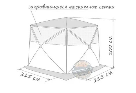 Палатка куб медведь размеры